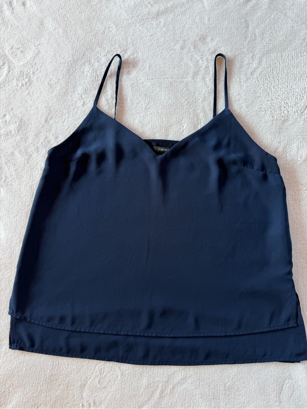 Forever 21 Navy Spaghetti Strap V-Neck Camisole Size L